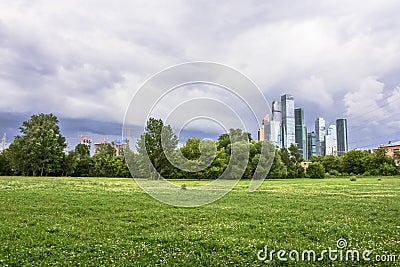 View on the Moscow International Business Centre MIBC from Fili. Stock Photo
